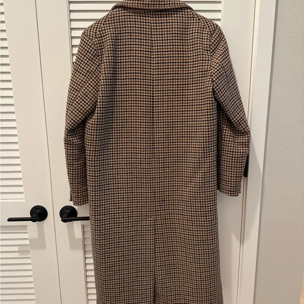 ASOS Brown and Black Checkered Trench Coat - Picture 4 of 4